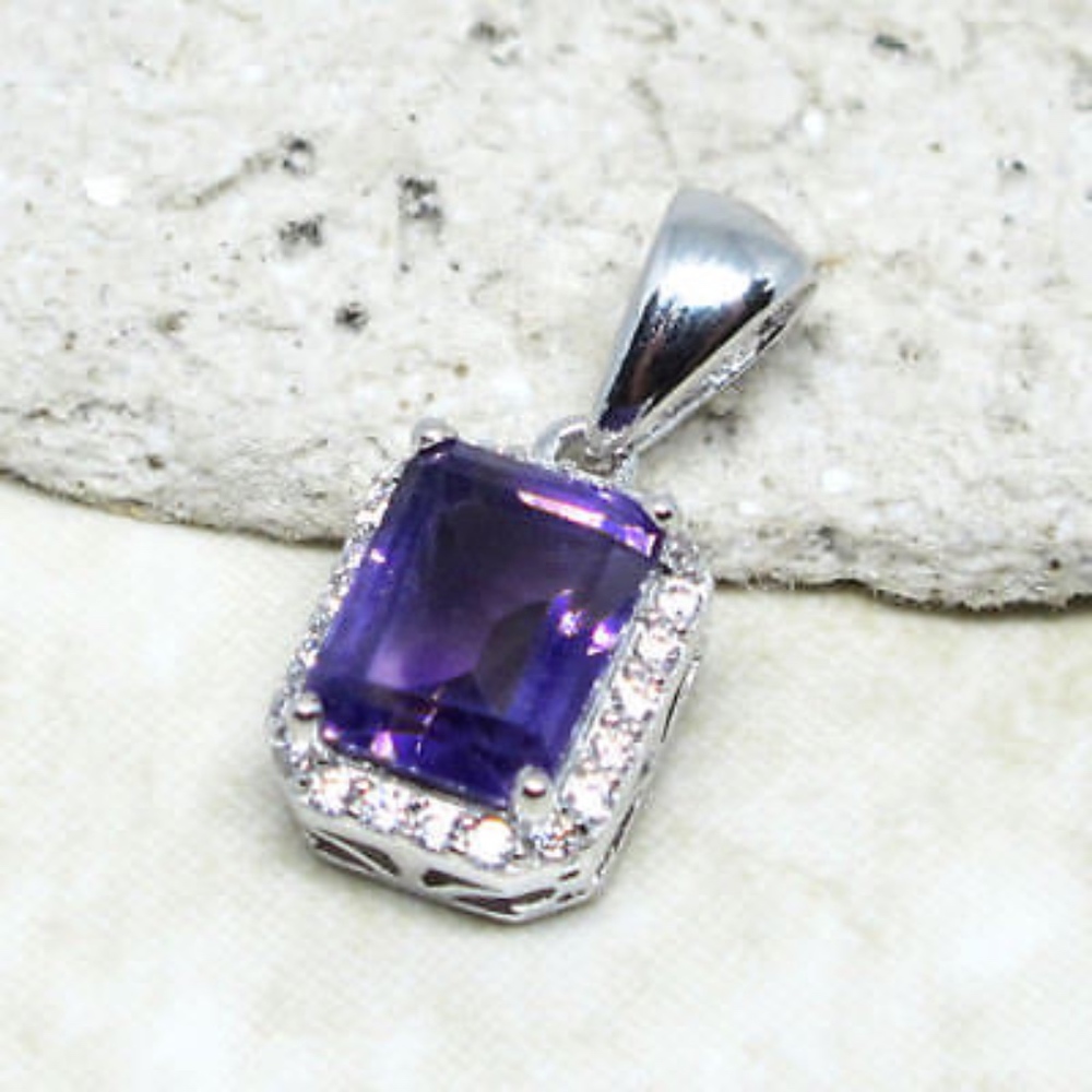 Iced Out Purple Pendant